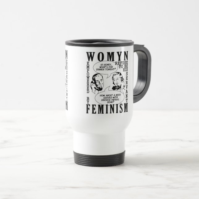 Taza De Viaje Mugs retro feministas de humor (Anverso derecho)