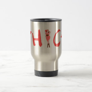 Taza De Viaje Mujer gruesa vestida de polka