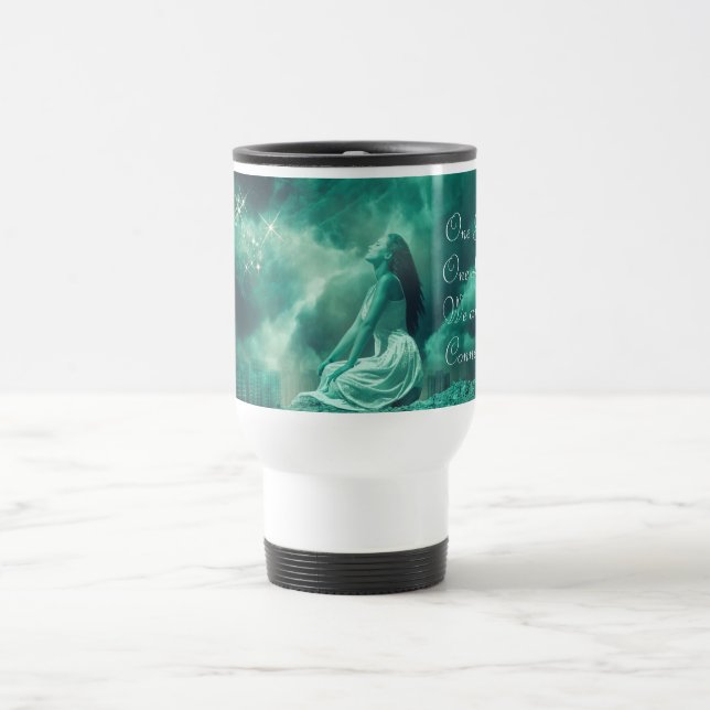 Taza De Viaje Mujer mítica envía oraciones al universo (Centro)
