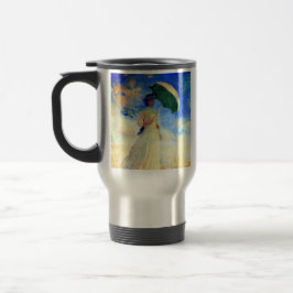 Taza De Viaje Mujer Monet con una sombrilla a la derecha
