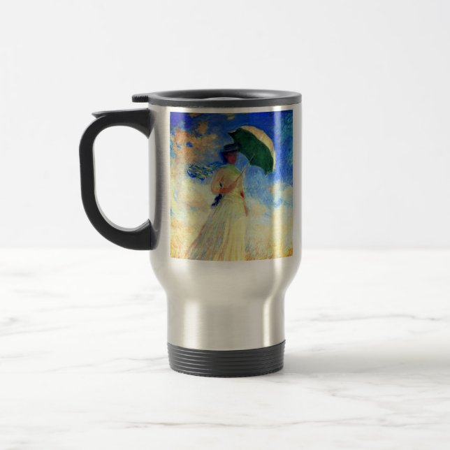 Taza De Viaje Mujer Monet con una sombrilla a la derecha (Izquierda)