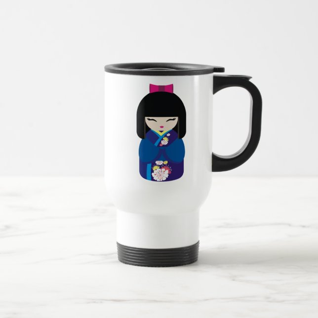 Taza De Viaje Muñeca japonesa china oriental hermosa (Derecha)