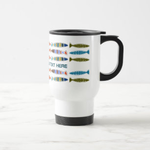 Taza De Viaje Muñecos de texto del personalizado del patrón de p