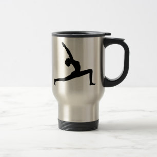 Taza De Viaje Muñoz de viaje negro de yoga pose