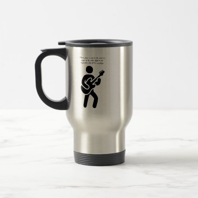 Taza De Viaje Música de guitarra cita arte de Silhouette (Izquierda)