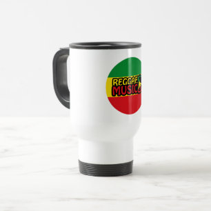 Taza De Viaje Música de reggae, arte de reggae con símbolo de pa