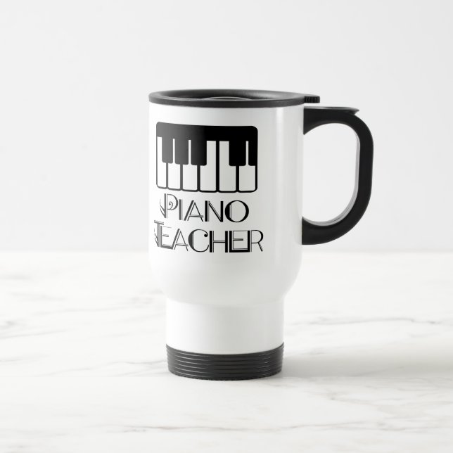 Taza De Viaje Música del teclado del profesor de piano (Derecha)