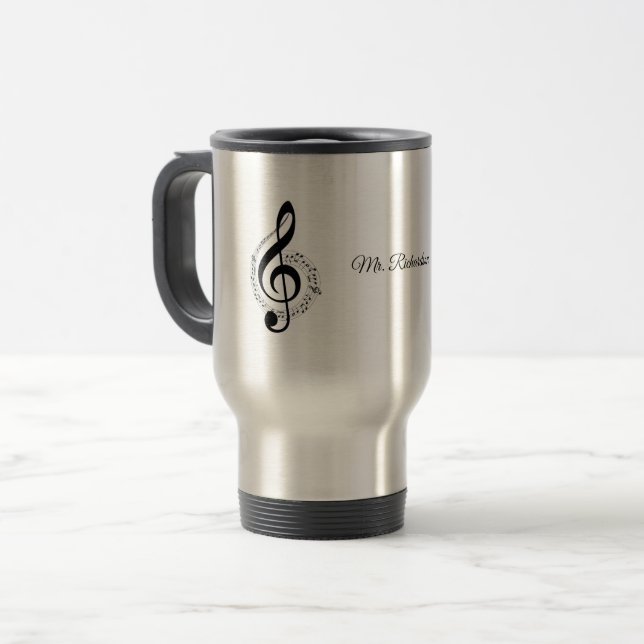 Taza De Viaje Música Notas de viaje personalizado (Anverso izquierdo)