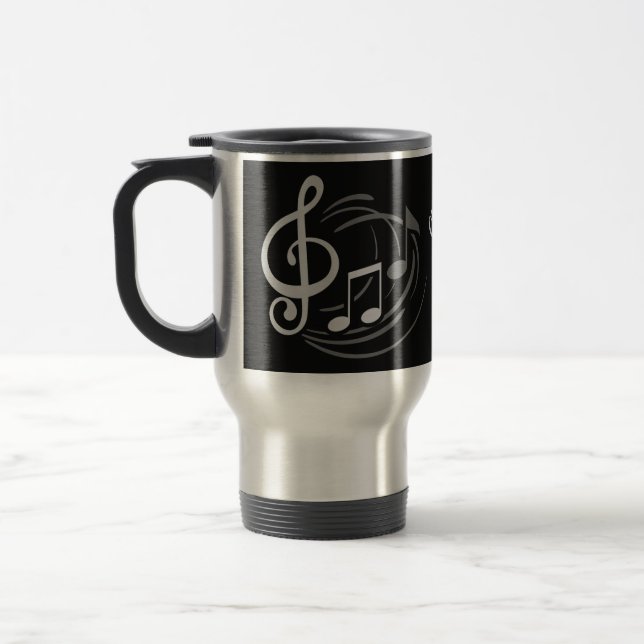 Taza De Viaje Música Notas Mugs de nombres personalizados (Izquierda)