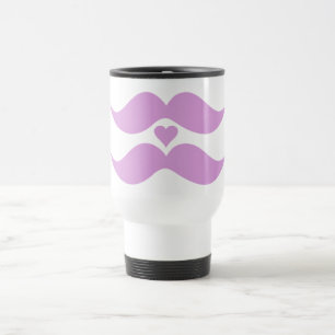 Taza De Viaje Mustaches rosados personalizado mug - elegir estil