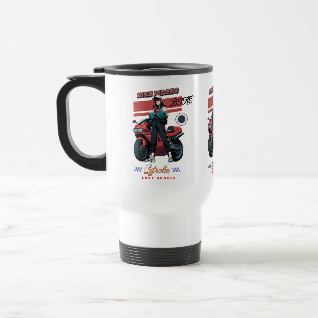 Taza De Viaje Nacido para viajar en bicicleta para el amante de  (Izquierda)