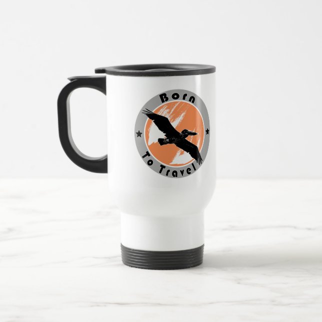 Taza De Viaje Nacido para viajar mug (Izquierda)