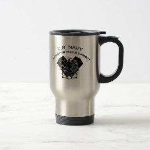 Taza De Viaje Nadador del rescate por helicóptero
