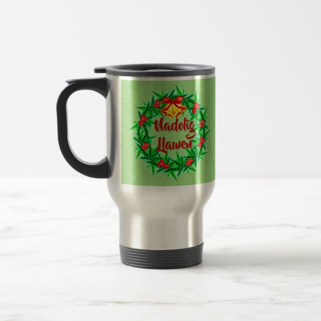 Taza De Viaje Nadolig Llawen Welsh Merry Christmas (Izquierda)