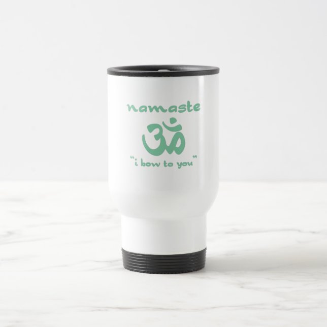Taza De Viaje Namaste - me inclino ante ti (en verde) (Centro)