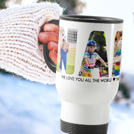 Taza De Viaje NANA Letra Cutout 4 Nombres De Nietos Collages de 