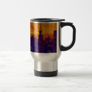 Taza De Viaje Naranja azul Pop Art Nueva York