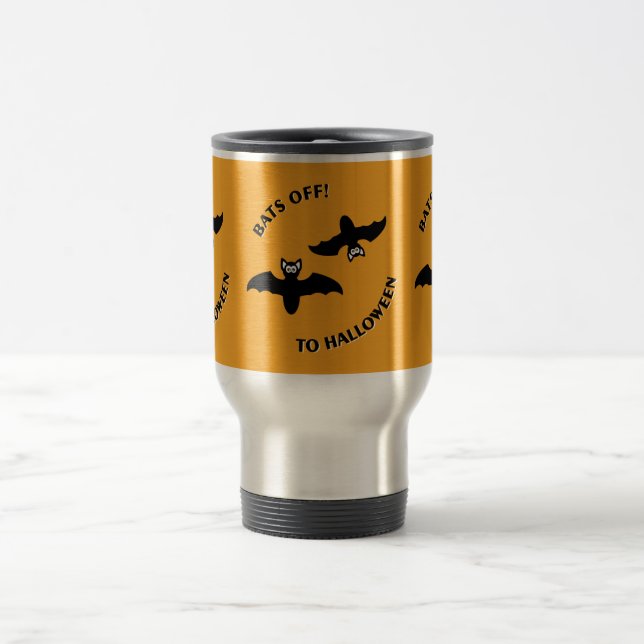 Taza De Viaje Naranja Bats de Halloween (Centro)