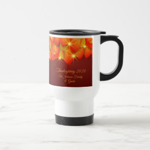 Taza De Viaje Naranja de Acción de Gracias Coincidir Año con el 