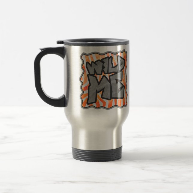 Taza De Viaje Naranja de cebra y Wild Me blanco (Izquierda)