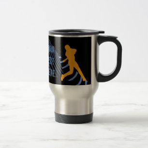 Taza De Viaje Naranja deportivo de béisbol Blue Black Mug