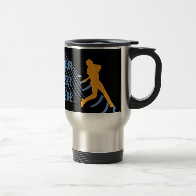 Taza De Viaje Naranja deportivo de béisbol Blue Black Mug (Derecha)