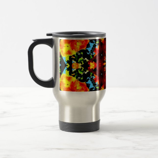 Taza De Viaje Naranja floral (Izquierda)