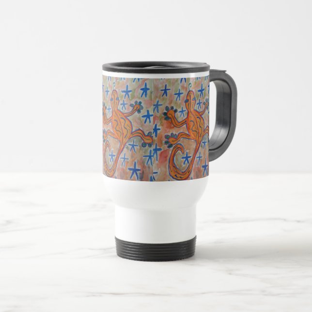 Taza De Viaje Naranja Gecko (Anverso derecho)