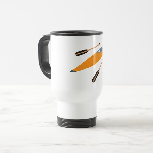 Taza De Viaje Naranja Kayak con Oars (Anverso izquierdo)