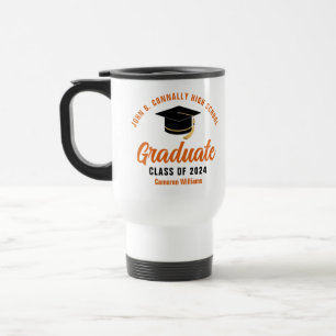 Taza De Viaje Naranja Personalizado Graduado Keepsake