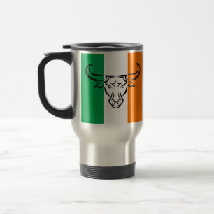 Taza De Viaje Naranja Verde IRLANDÉS con Guay BULL / TAURUS Zod