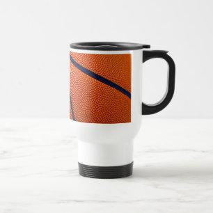 Taza De Viaje Naranja y baloncesto negro