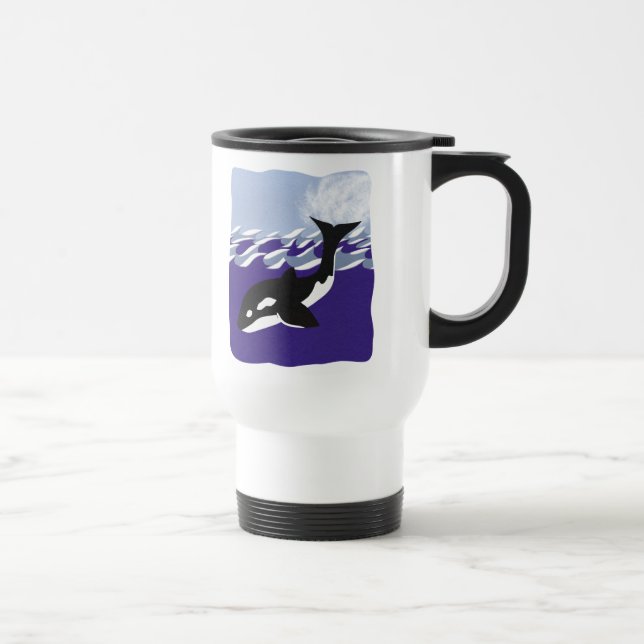Taza De Viaje Natación de ballenas en el océano (Derecha)