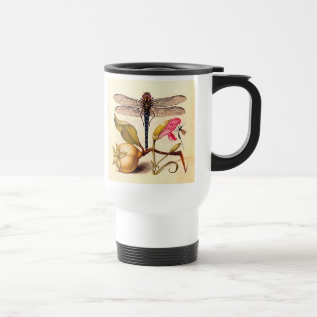 Taza De Viaje Naturaleza botánica de la libélula (Derecha)
