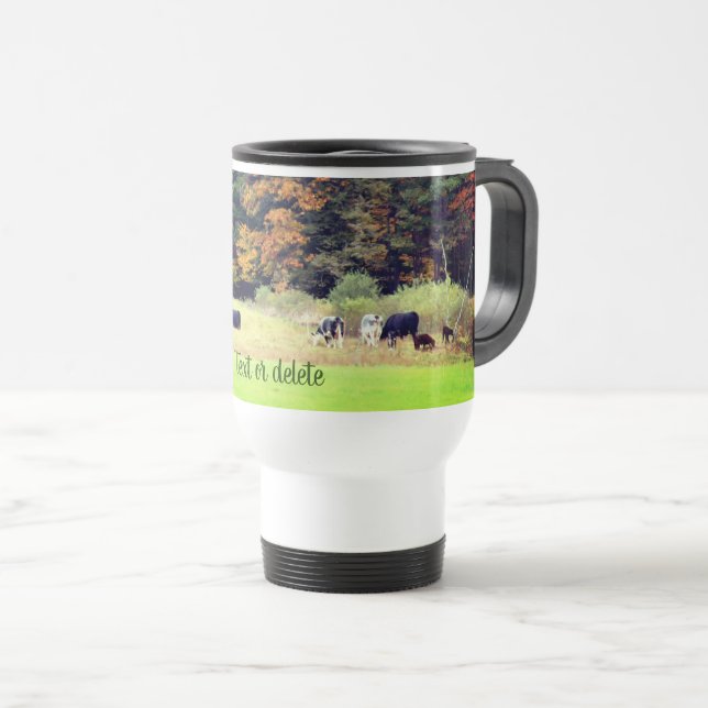 Taza De Viaje Naturaleza del campo vacuno otoñal personalizada (Anverso derecho)