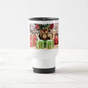 Taza De Viaje Navidad - chihuahua - azul - muy - yogui