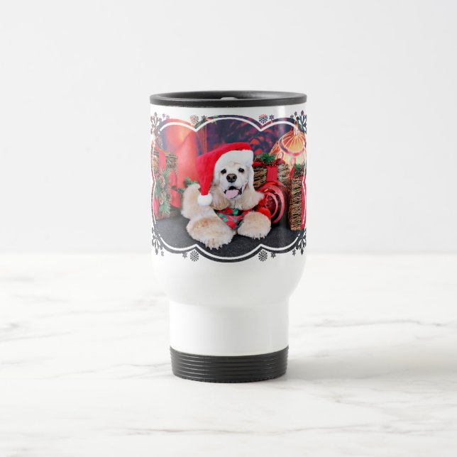 Taza De Viaje Navidad - cocker spaniel - Tobey (Centro)