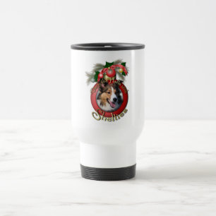 Taza De Viaje Navidad - cubierta los pasillos - Shelties