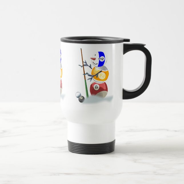 Taza De Viaje Navidad del muñeco de nieve de la bola de billar (Derecha)