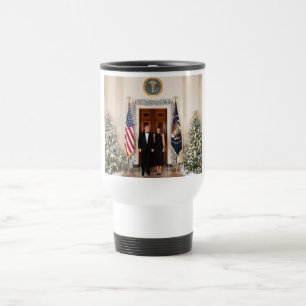 Taza De Viaje Navidad en la Casa Blanca Donald Trump & Melania