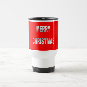 Taza De Viaje Navidad Plata Y Furia Roja