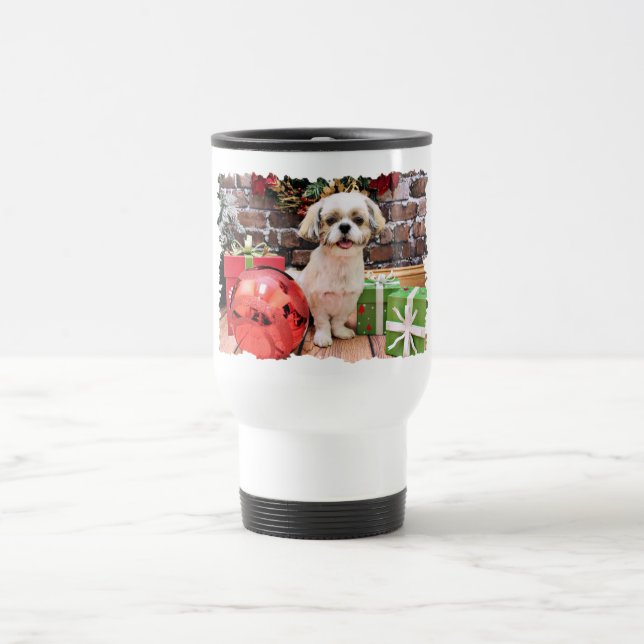 Taza De Viaje Navidad - Shih Tzu - Marley (Centro)