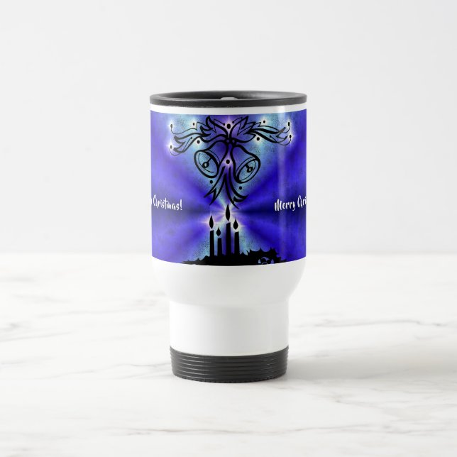 Taza De Viaje Navidades Artdeco sobre el arcoiris verde azul (Centro)