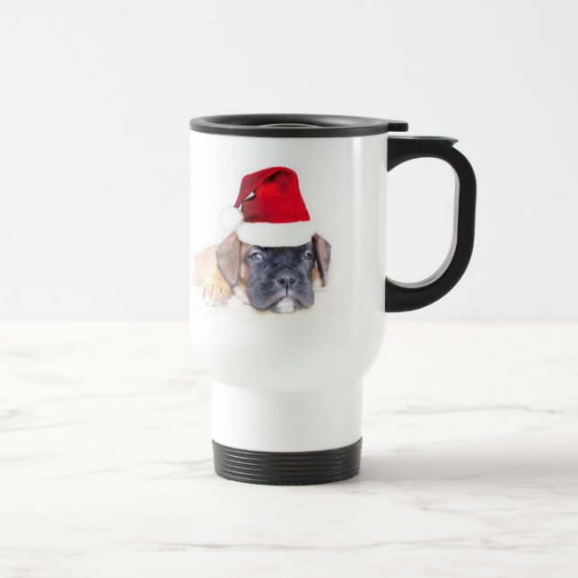 Taza De Viaje Navidades de boxeo cachorro (Derecha)