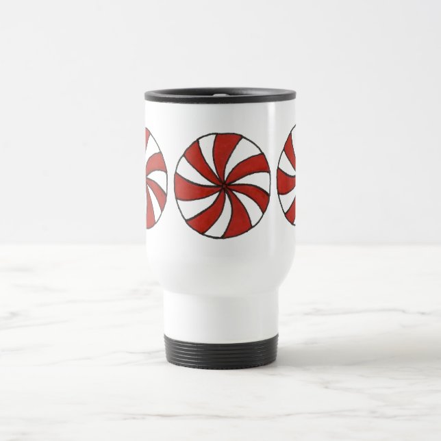 Taza De Viaje Navidades de hierbabuena marea marea en blanco roj (Centro)