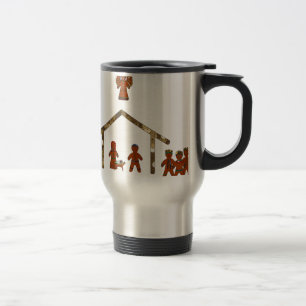 Taza De Viaje navidades de la natividad del pan de jengibre