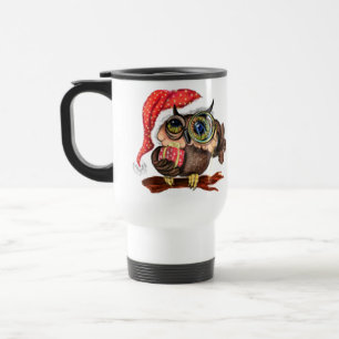 Taza De Viaje Navidades De Lechuza Cuta Viajan Mug