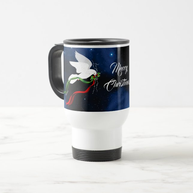 Taza De Viaje Navidades de palo blanca viajan en barro (Anverso izquierdo)