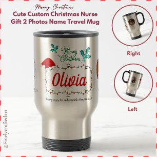 Taza De Viaje Navidades de Personalizado lindo Enfermero Regalo