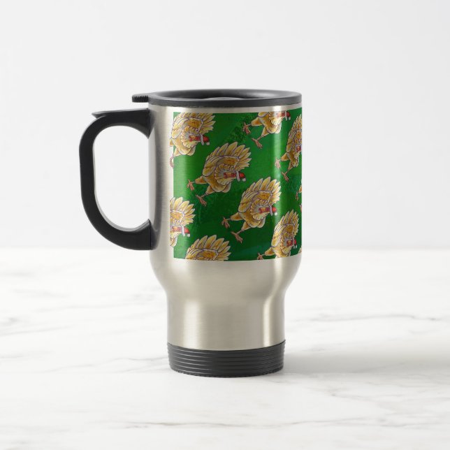 Taza De Viaje Navidades De Pollo En Verde (Izquierda)
